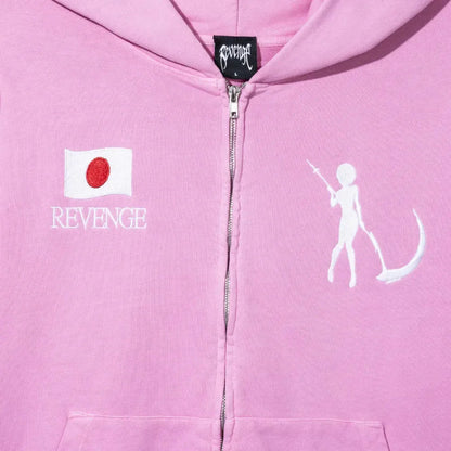 Revenge REI Zip Up Pink Hoodie