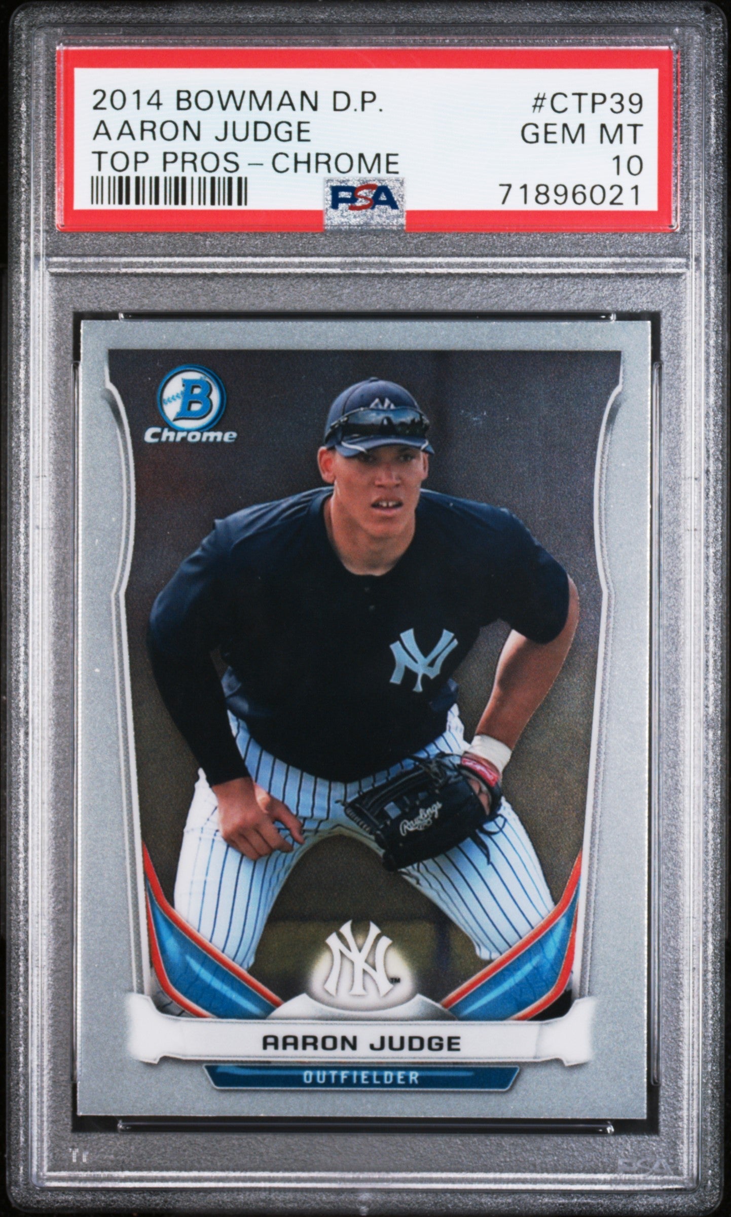 Graded 2014 Topps Bowman Draft Picks Aaron Judge #CTP39 Top Pros Chrome Rookie RC Baseball Card PSA 10 Gem Mint