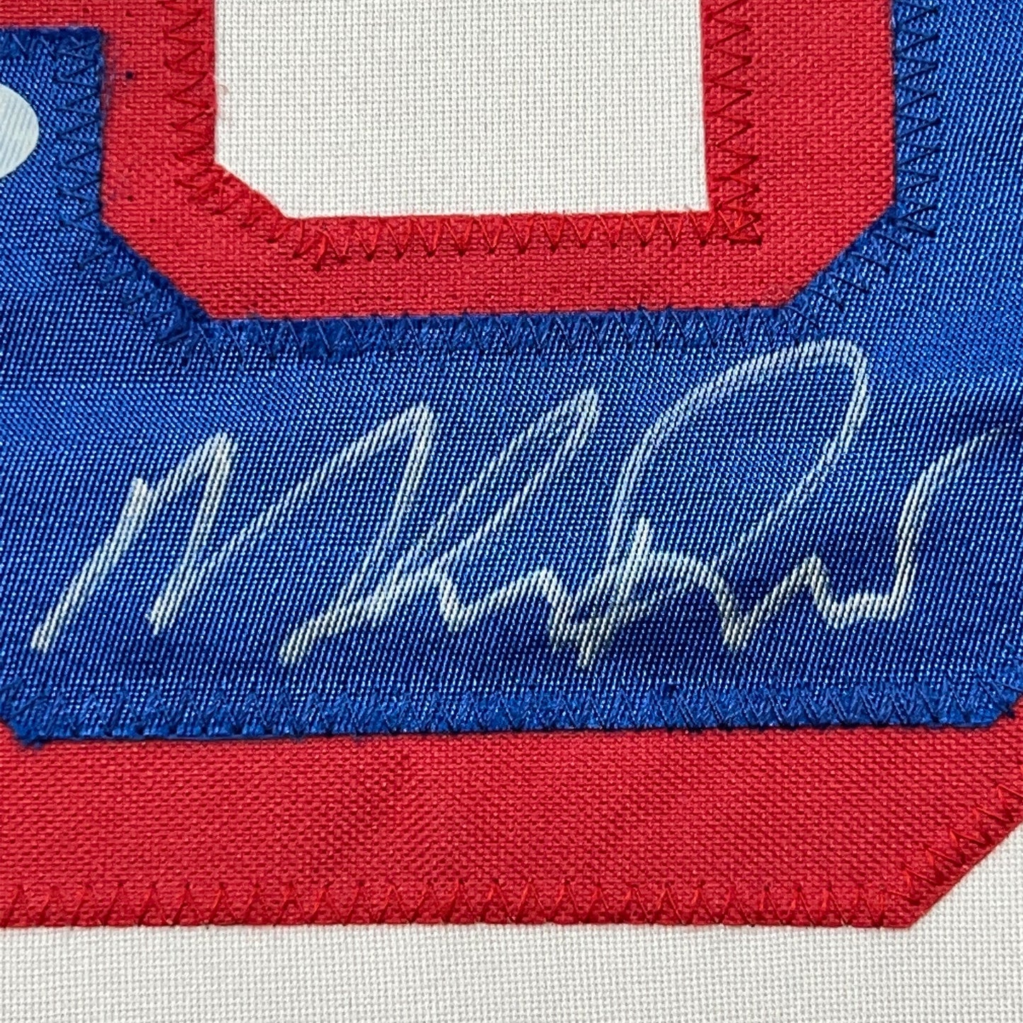 Framed Autographed/Signed Mike Richter 35x39 New York White Hockey Jersey PSA/DNA COA