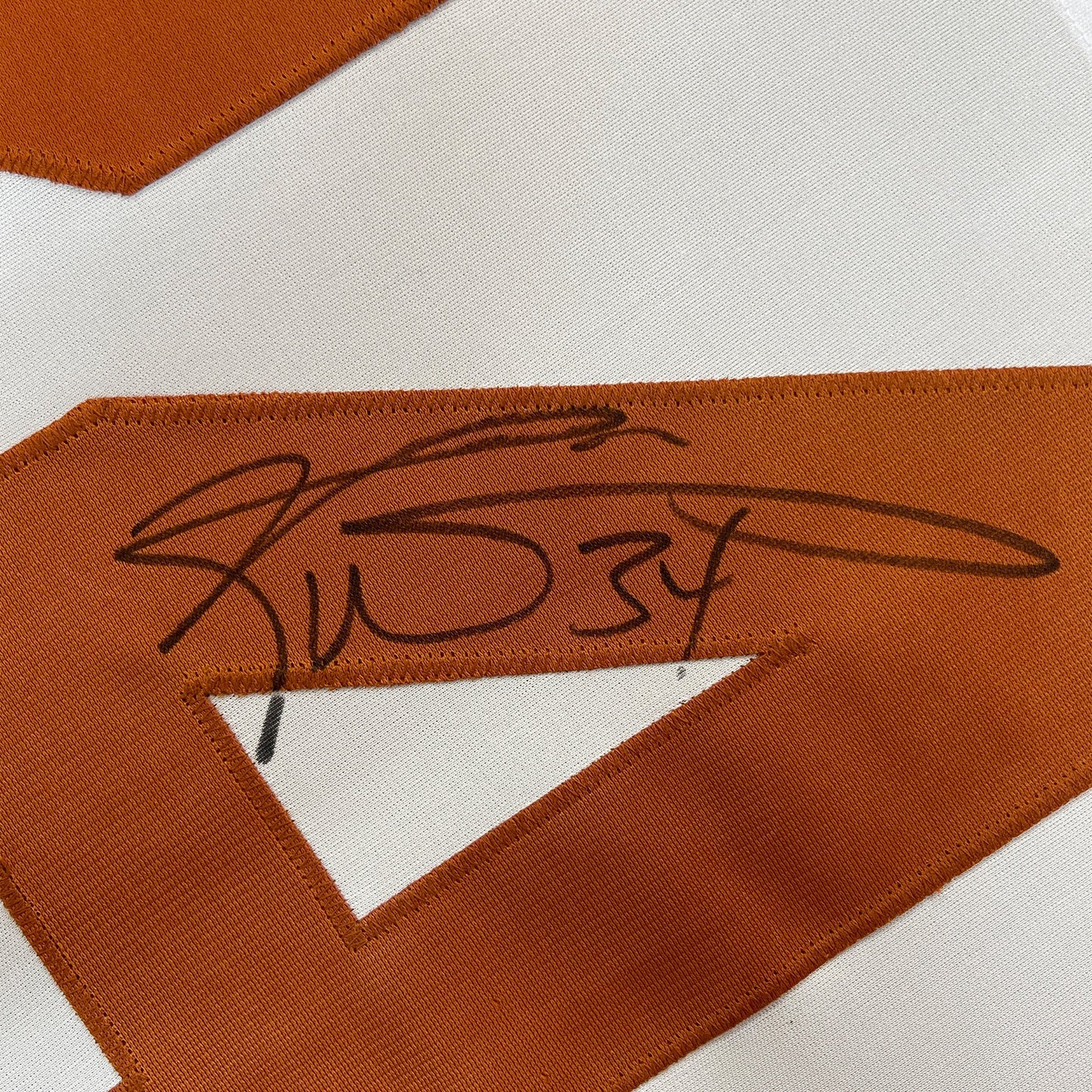 Framed Autographed/Signed Ricky Williams 35x39 Texas White College Football Jersey JSA COA