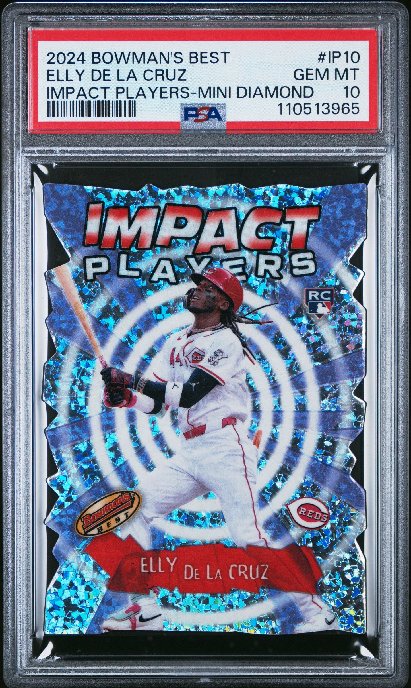 Graded 2024 Topps Bowmans Best Elly De La Cruz #IP10 Impact Players Mini Diamond Rookie RC Baseball Card PSA 10 Gem Mint