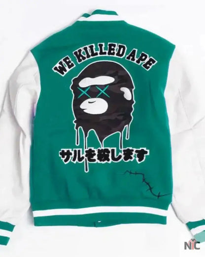 Robert Phillipe We Killed Ape Blue And White Varsity Jacket