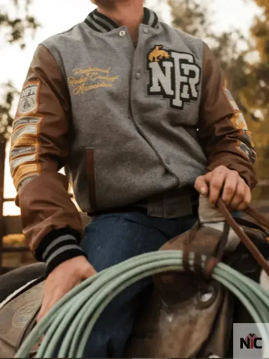 Rodeo NFR Las Vegas Brown Letterman Jacket
