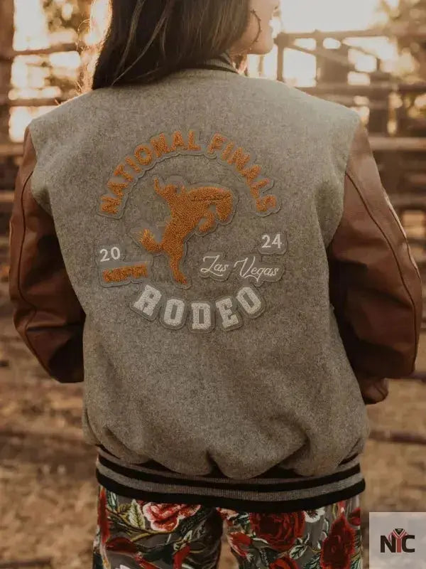 Rodeo NFR Las Vegas Brown Letterman Jacket