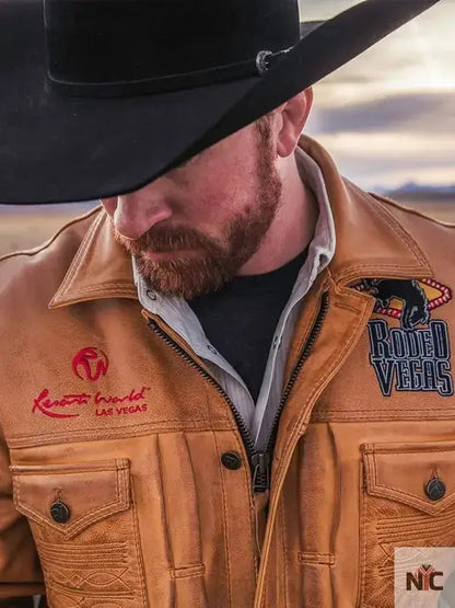 Rodeo Vegas 2024 PFR Brown Leather Jacket