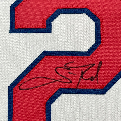 Framed Autographed/Signed Scott Rolen 35x39 St. Louis White Baseball Jersey Beckett BAS COA