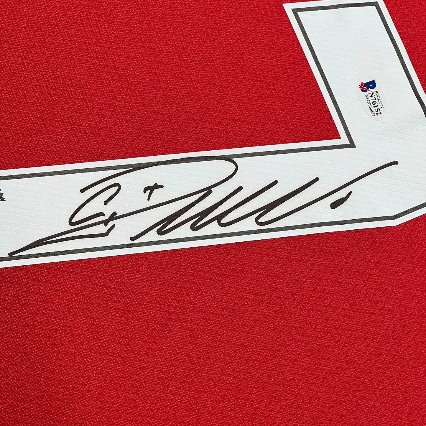 Framed Autographed/Signed Cristiano Ronaldo 35x39 Manchester United Red Soccer Jersey Beckett BAS COA