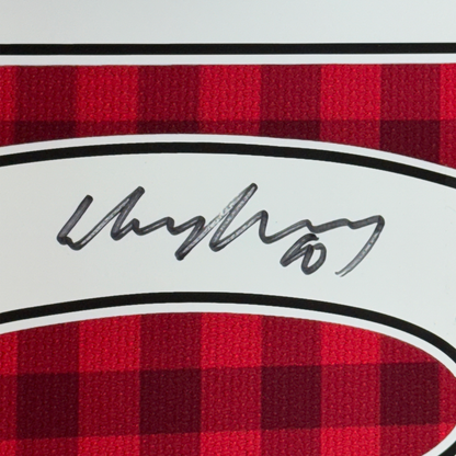 Framed Autographed/Signed Wayne Rooney 35x39 Manchester United Red Checkered Soccer Jersey Beckett BAS COA