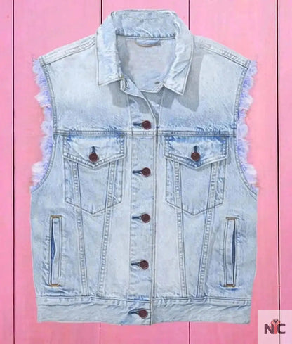 Ryan Gosling Barbie Blue Denim Vest
