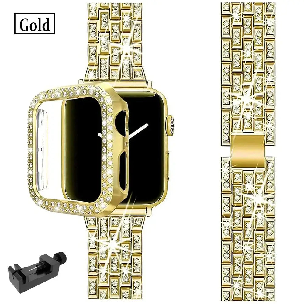 Apple Watch Bedazzled Stainless Steel Strap - Elegant Design