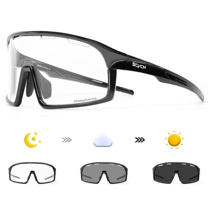 SCVCN New Photochromic Sunglasses Men Outdoor Cycling Glasses Bike MTB Road Bicycle UV400 Goggles Women Sports Hiking Glasses