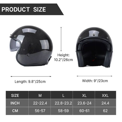 Carbon Fiber Retro Motorcycle Helmets