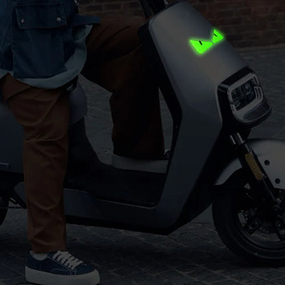 2 Reflective Devil's Eye stickers for motorcycle - improves night visibility and safety, durability, and fashion