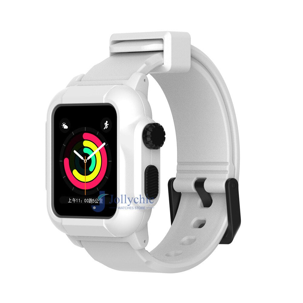 Silicone Band+Case For Apple Watch Strap