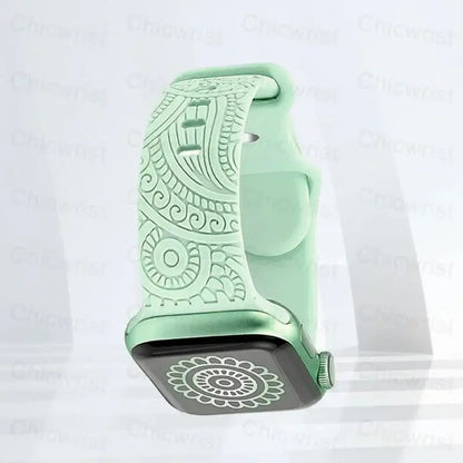 Apple Watch Silicone Strap - Stylish, Engraved Design