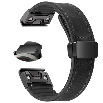 Garmin QuickFit 20/22/26mm Leather-Look Band with Magnetic Clasp