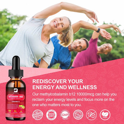 BEWORTHS Vitamin B12 Drops Energy Supplements Support Immune Health Protecting Cardiovascular Health Promote Digestion