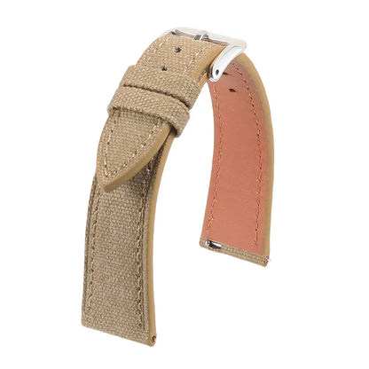Samsung Galaxy Watch 7, 6, 5, 4 & FE Slim Canvas Band with Leather Lining