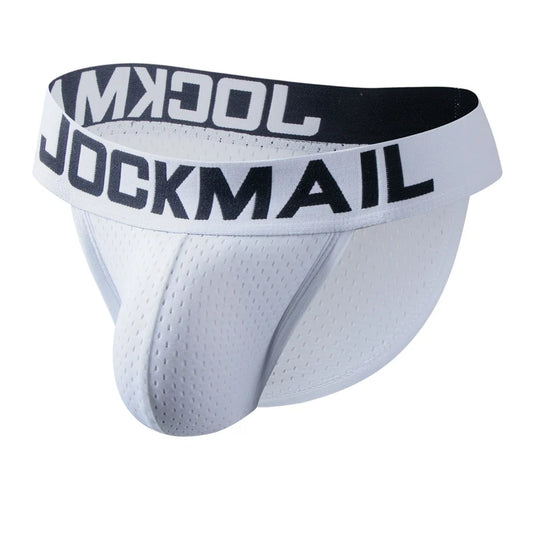 Jockmail White Underwear Men Underwear Breathable Mesh
