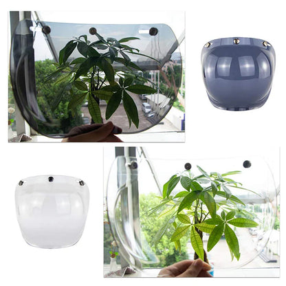 Retro Bubble Shield Visor – Three-Buckle Design