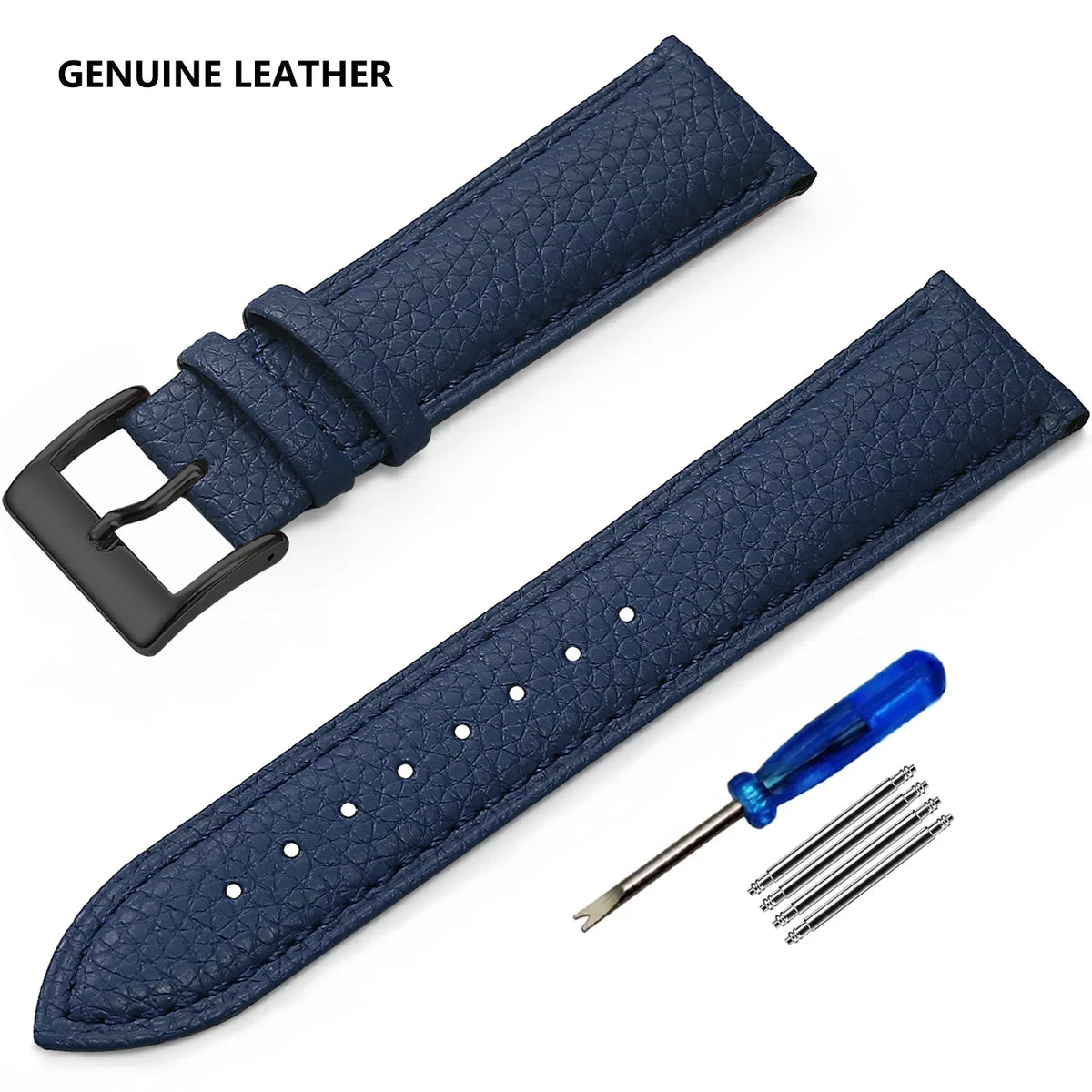Samsung Galaxy Watch 7, 6, 5, 4 & FE Grained Leather Band, Spring Bars & Tool