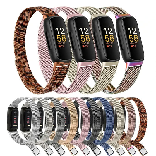 Fitbit Inspire 3 Metal Magnetic Loop Band – Stainless Steel Mesh Strap