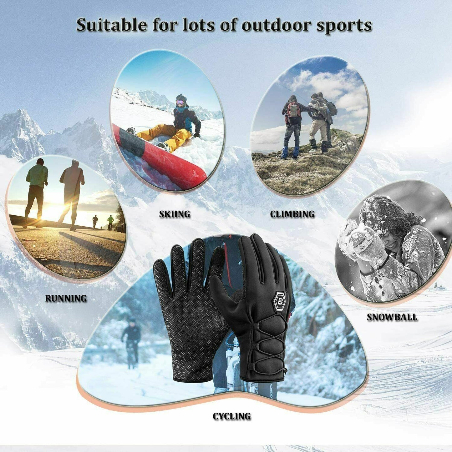 Winter Cycling Bike Gloves Windproof Waterproof