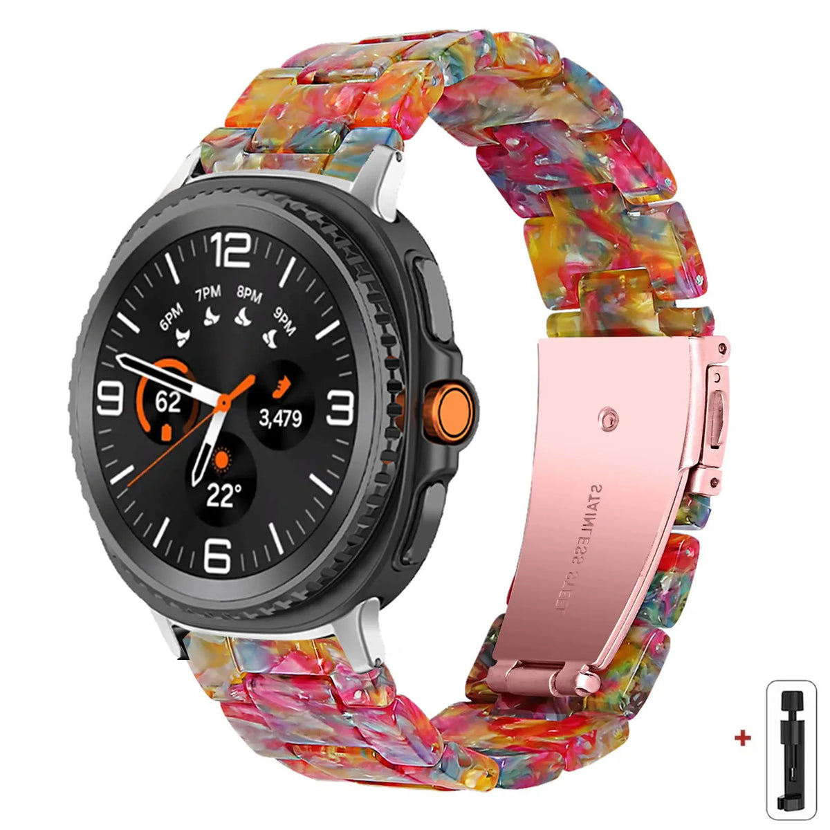 Samsung Galaxy Watch8, 9 & Ultra Resin Link Band, 40 Patterns