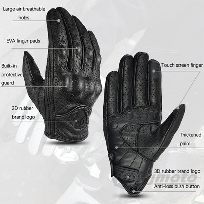 Leather Gloves Retro Biker