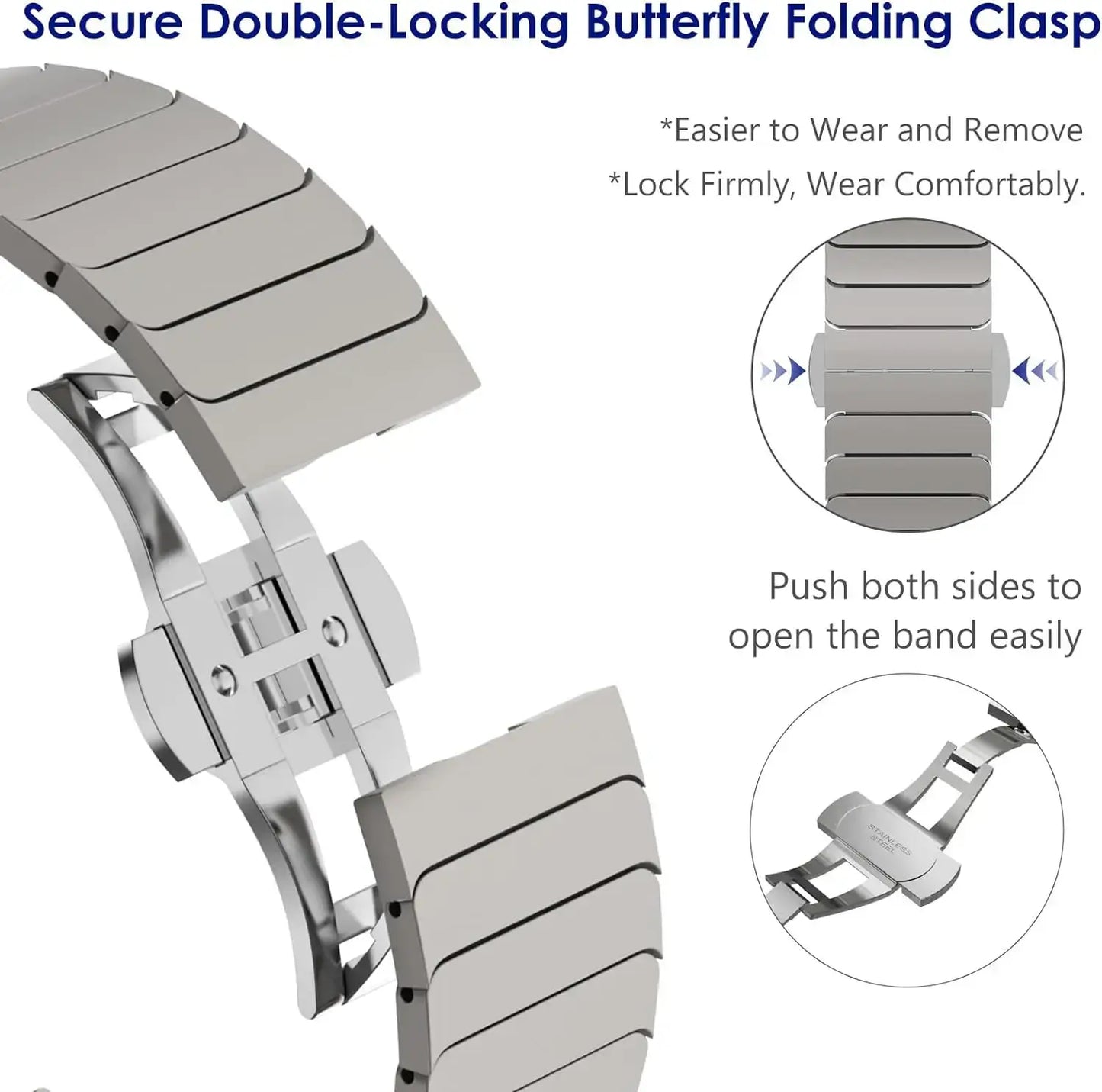 Stainless Steel Apple Watch Band - Stylish Durable Design