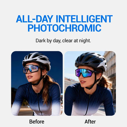 SCVCN New Photochromic Cycling Glasses Outdoor Bike Men Women MTB Road Bicycle Sports Sunglasses Mountaineering UV400 Goggles