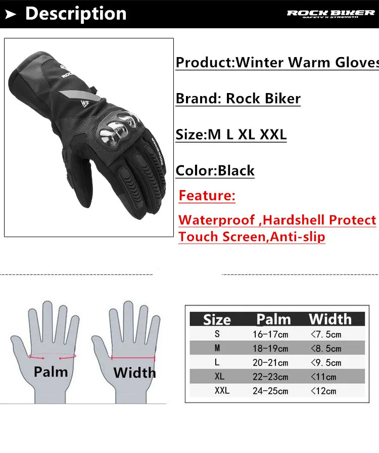Winter Warm Gloves Touch Screen Waterproof Windproof