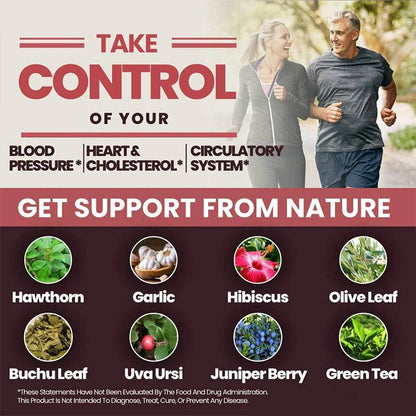 Blood Pressure Support Supplement - Supports Fat Metabolism, Blood Circulation, Healthy Brain, Heart, Blood Vessels
