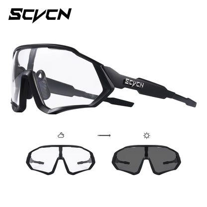 SCVCN Photochromic Cycling Sunglasses Outdoor Sports Running Drving Glasses Road MTB Bicycle Goggles  UV400 Safety Bike Eyewear
