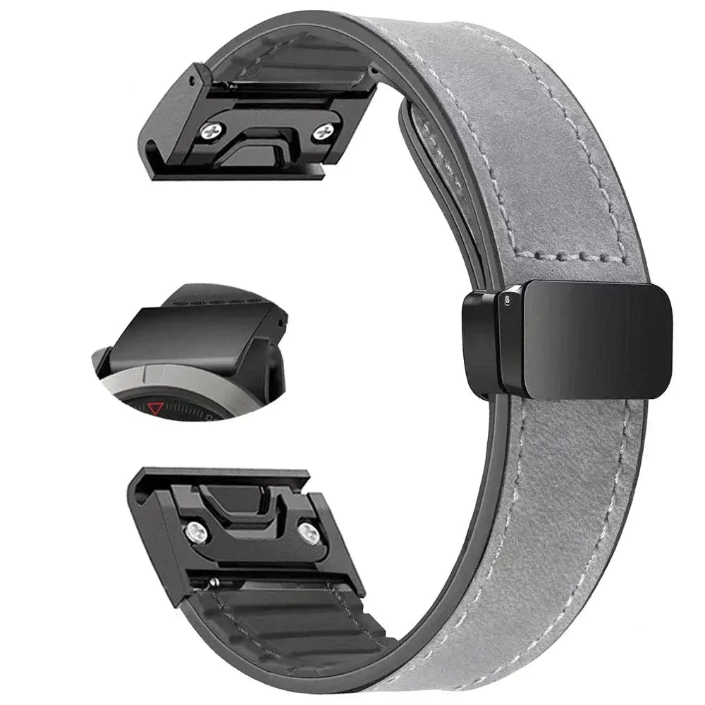 Garmin QuickFit 20/22/26mm Leather-Look Band with Magnetic Clasp