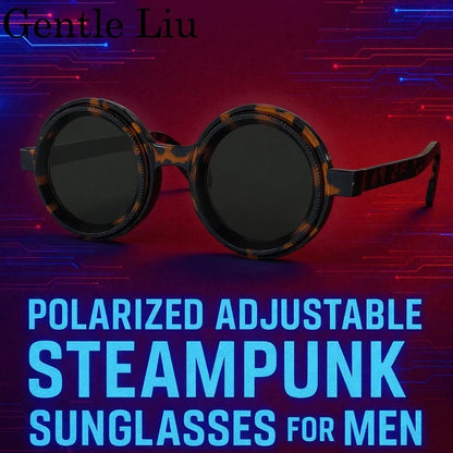 ND9 Adjustable Dimming Polarized Round Sunglasses Men 2026 Luxury Brand Punk Fishing Sun Glasses Outdoor Eyewear UV400 Shades