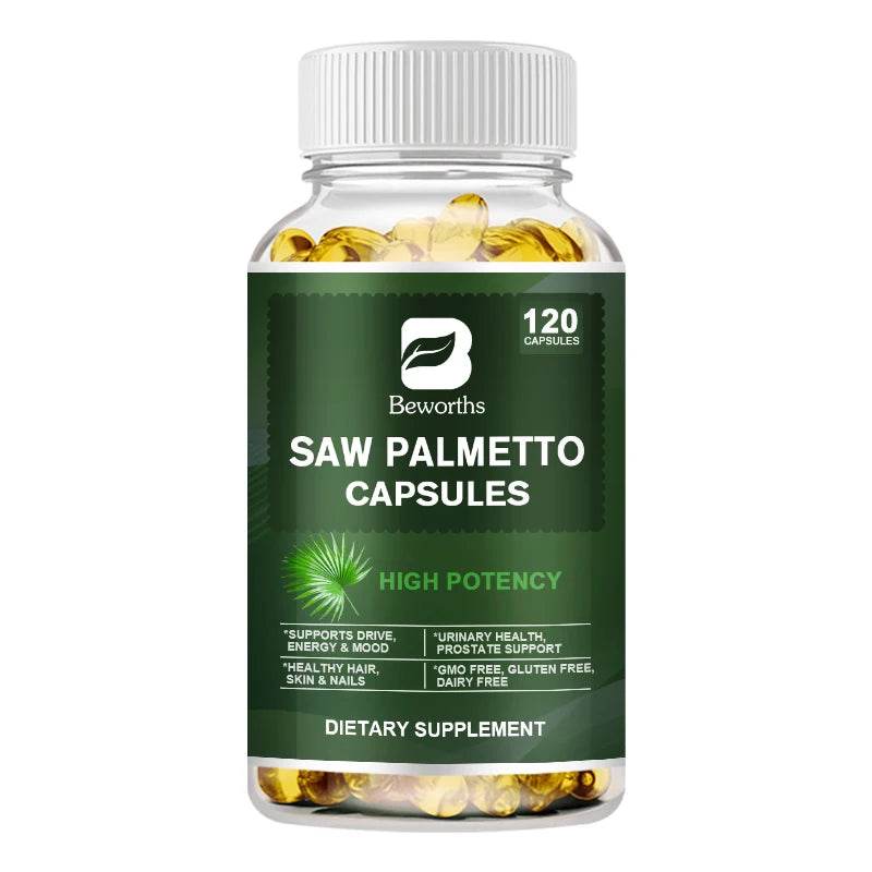 BEWORTHS Saw Palm Capsules Support Male Prostate Health ,Urinary Tract Health Enhance Vitality Support Hair health Hair Growth