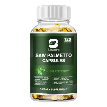 BEWORTHS Saw Palm Capsules Support Male Prostate Health ,Urinary Tract Health Enhance Vitality Support Hair health Hair Growth