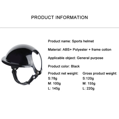 Cool Black Pet Dog Bicycle Safety Hat Adjustable Straps Helmets