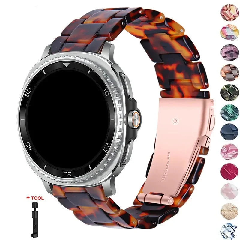 Samsung Galaxy Watch8, 9 & Ultra Resin Link Band, 40 Patterns