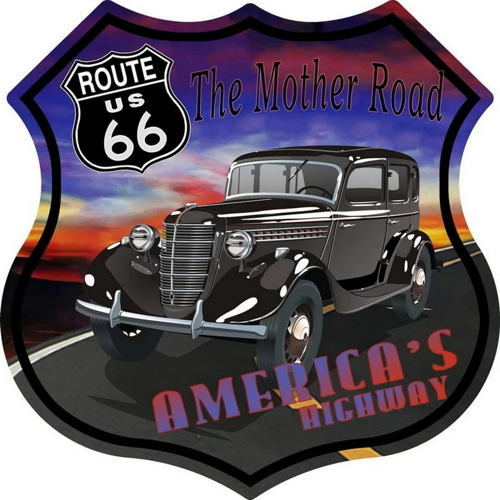 Route 66 American Dreams Shield Metal Tin Signs Posters