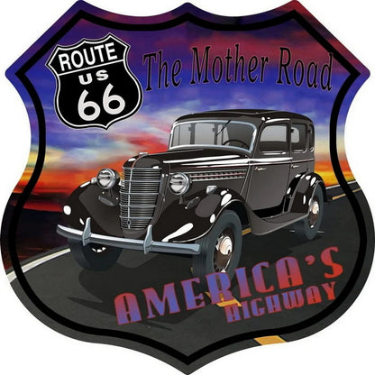 Route 66 American Dreams Shield Metal Tin Signs Posters