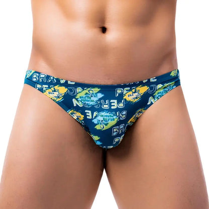 BRAVE PERSON Nylon Men's Briefs Sexy Underwear Print Underpants Briefs Male Panties Bikini Briefs