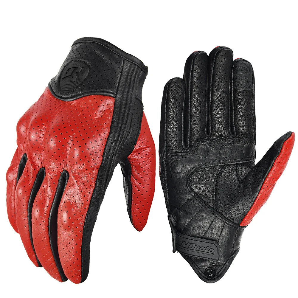 Leather Gloves Retro Biker