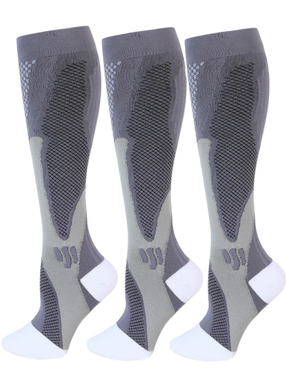 6Pairs Compression Socks 20-30mmHg High Stockings Men & Women Sports Marathon Cycling Football Varicose Veins EU35-45