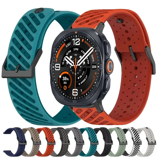 Samsung Galaxy Watch8, 9 & Ultra Diagonal-Vent Silicone Sport Band