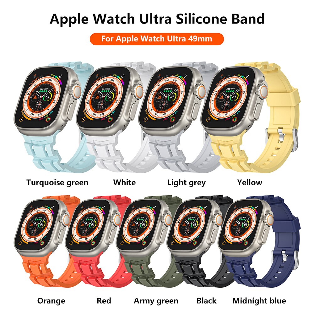 Silicone Strap Band for Apple Watch Band/Strap Series 11/10/9/8/7/6/5/4/ SE / Ultra 1/2/3