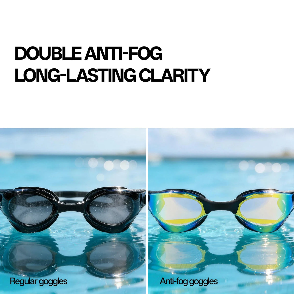 SCVCN New Men UV Protection Adjustable Adult Outdoor Swim Goggles Professional Female Swimming Electroplate Anti Fog Glasses
