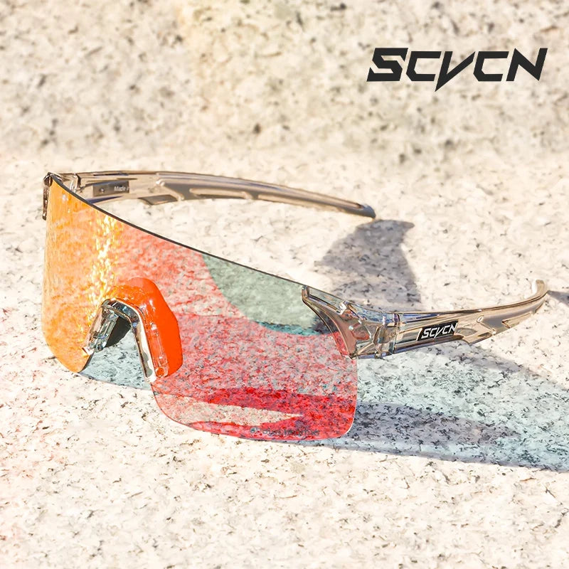 SCVCN New Photochromic Sunglasses Man MTB Climbing Glasses Outdoor Sports Bike Cycling Glasses Women Driving Bicycle Goggles