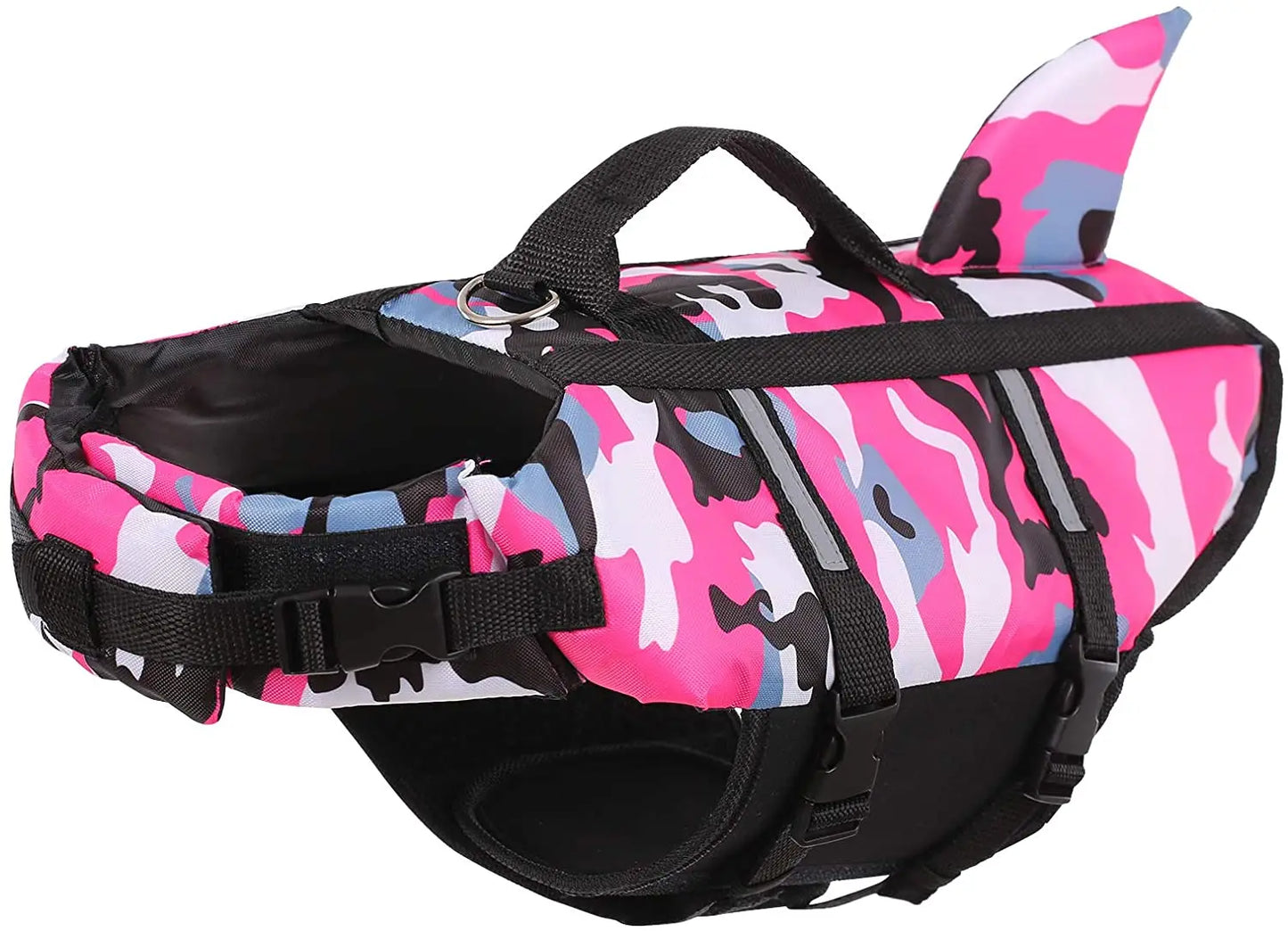 Shark Fin Dog Life Vest - Camouflage Swimwear